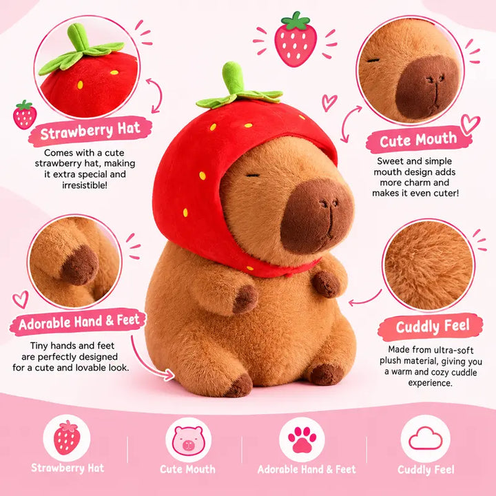 Capybara Strawberry Plush Toy