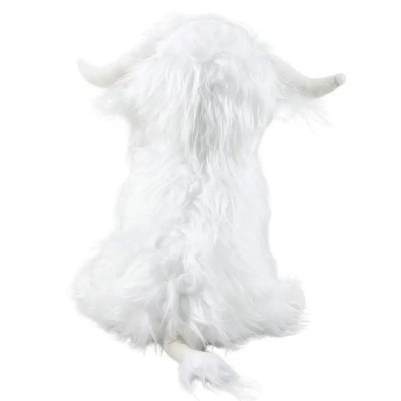 Realistic Highland Cow Plush Toy - White