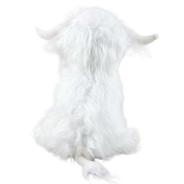 Realistic Highland Cow Plush Toy - White