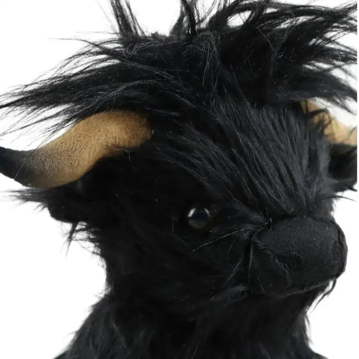 Realistic Highland Cow Plush Toy - Black