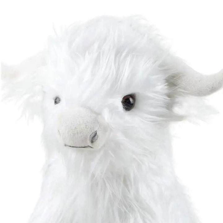 Realistic Highland Cow Plush Toy - White