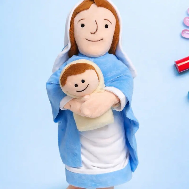 Jesus and Virgin Mary Plush Pillow