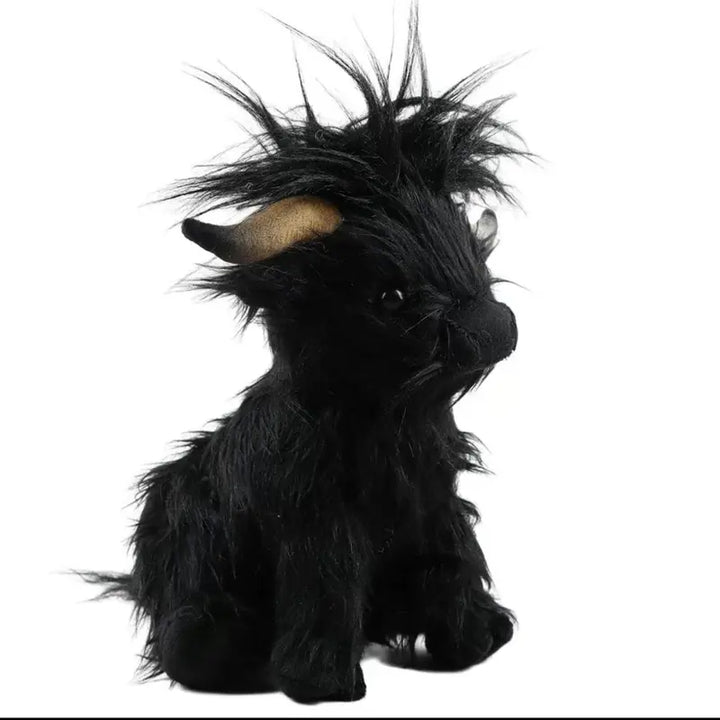 Realistic Highland Cow Plush Toy - Black