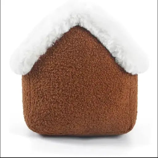 Christmas gingerbread house shaped throw pillow