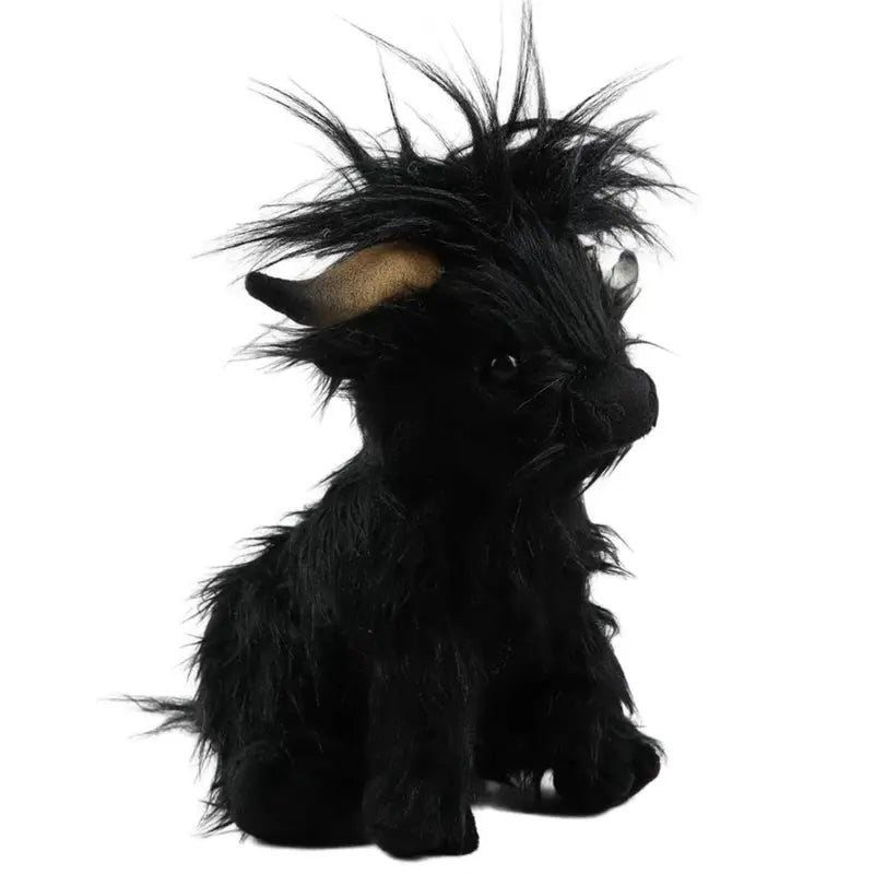 Realistic Highland Cow Plush Toy - Black