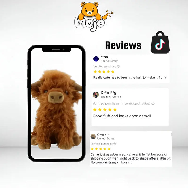Realistic Highland Cow Plush Toy